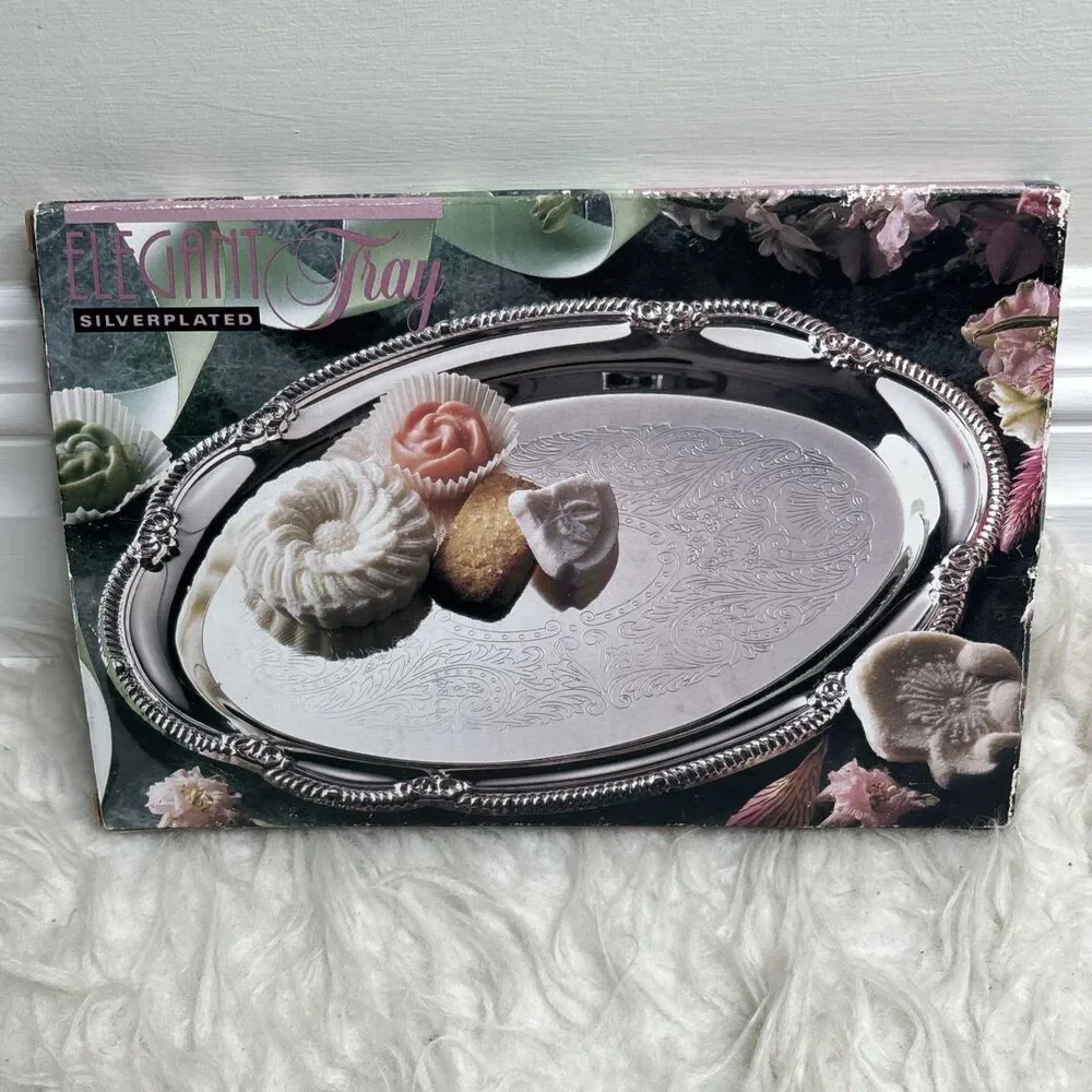 Elegant Silver plated Serving Tray By Old Hampshire Approx 10